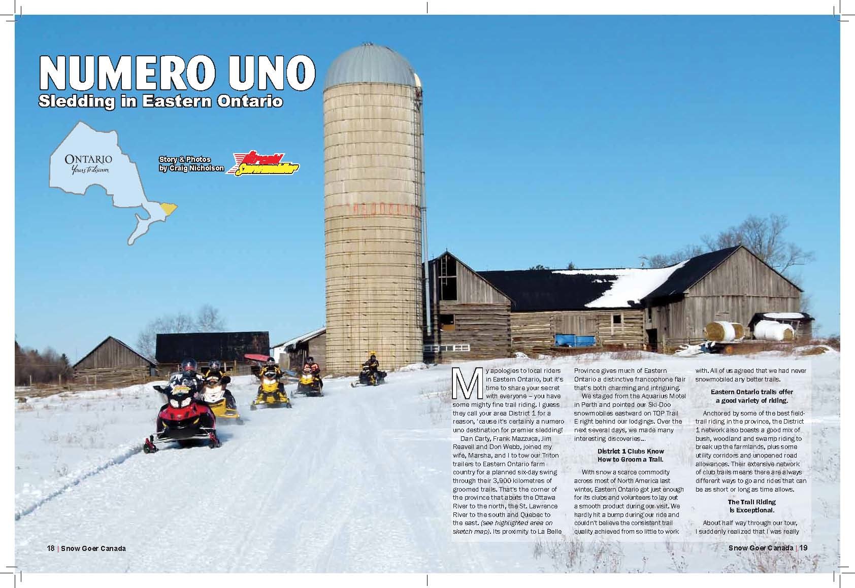 Eastern Ontario Ski Doo tour article