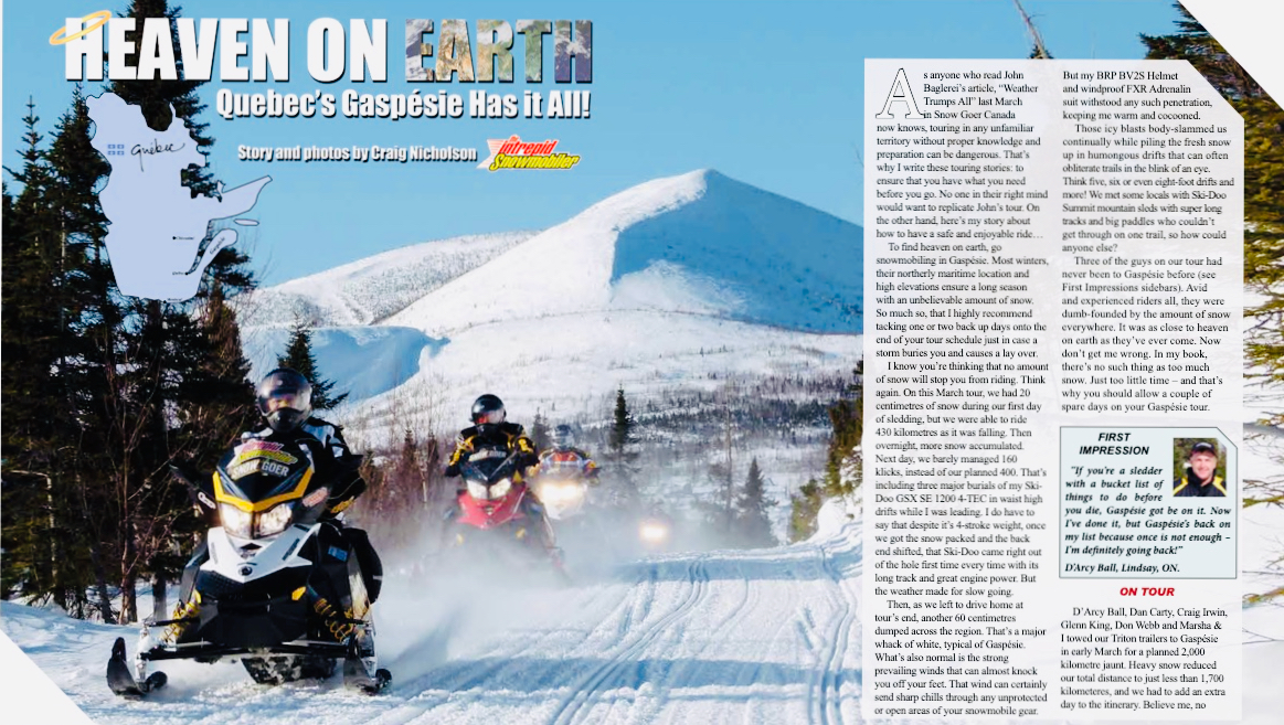 Snowmobile Gaspe Quebec Canada