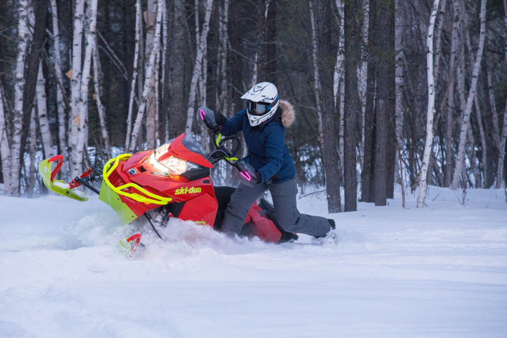 Backcountry riding in fresh powder