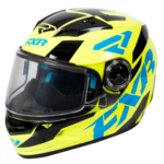 FXR yellow, blue & black Conventional best snowmobile helmet