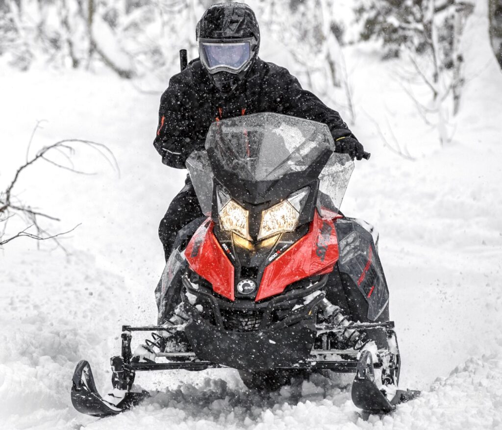 TS Pilot Adjustable Skis on a 2018 Ski Doo Renegade Enduro