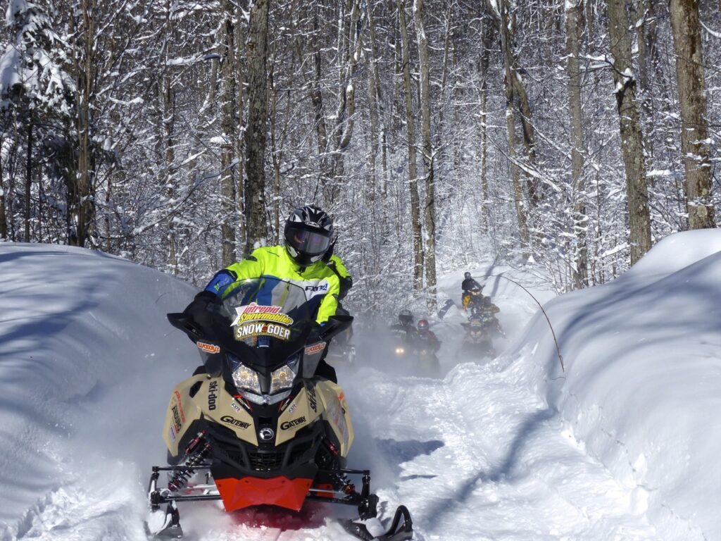 It's tough to reach the Ontario snowmobile speed limit on windy trails