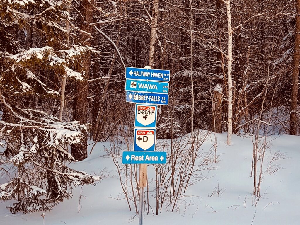 Trail number signs are the most important navigational Snowmobile trail signs