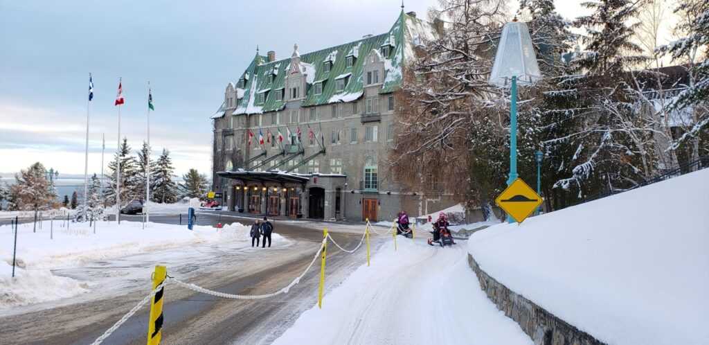 This trail goes directly to the underground parking for sleds.