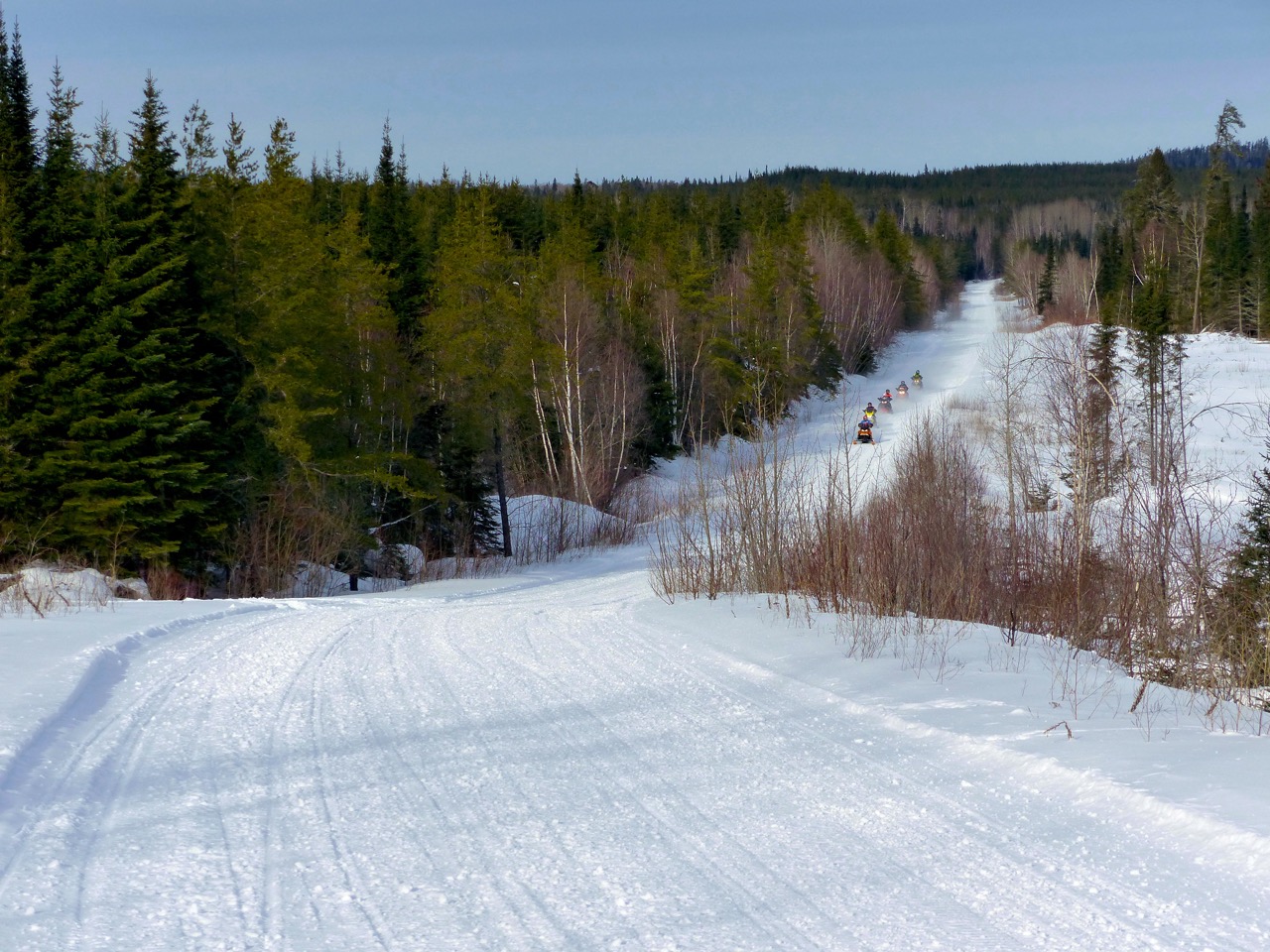 Riding trails like this from a remote snowmobile outpost.