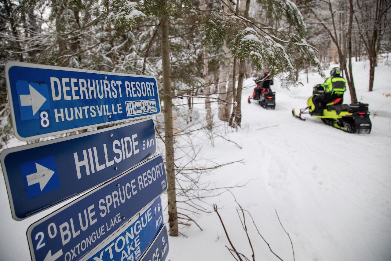 Destination signs are among the most useful signs on snowmobile trails.