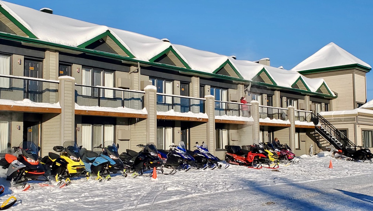 Gateway staging hotel to Upper Laurentians Quebec snowmobile riding.