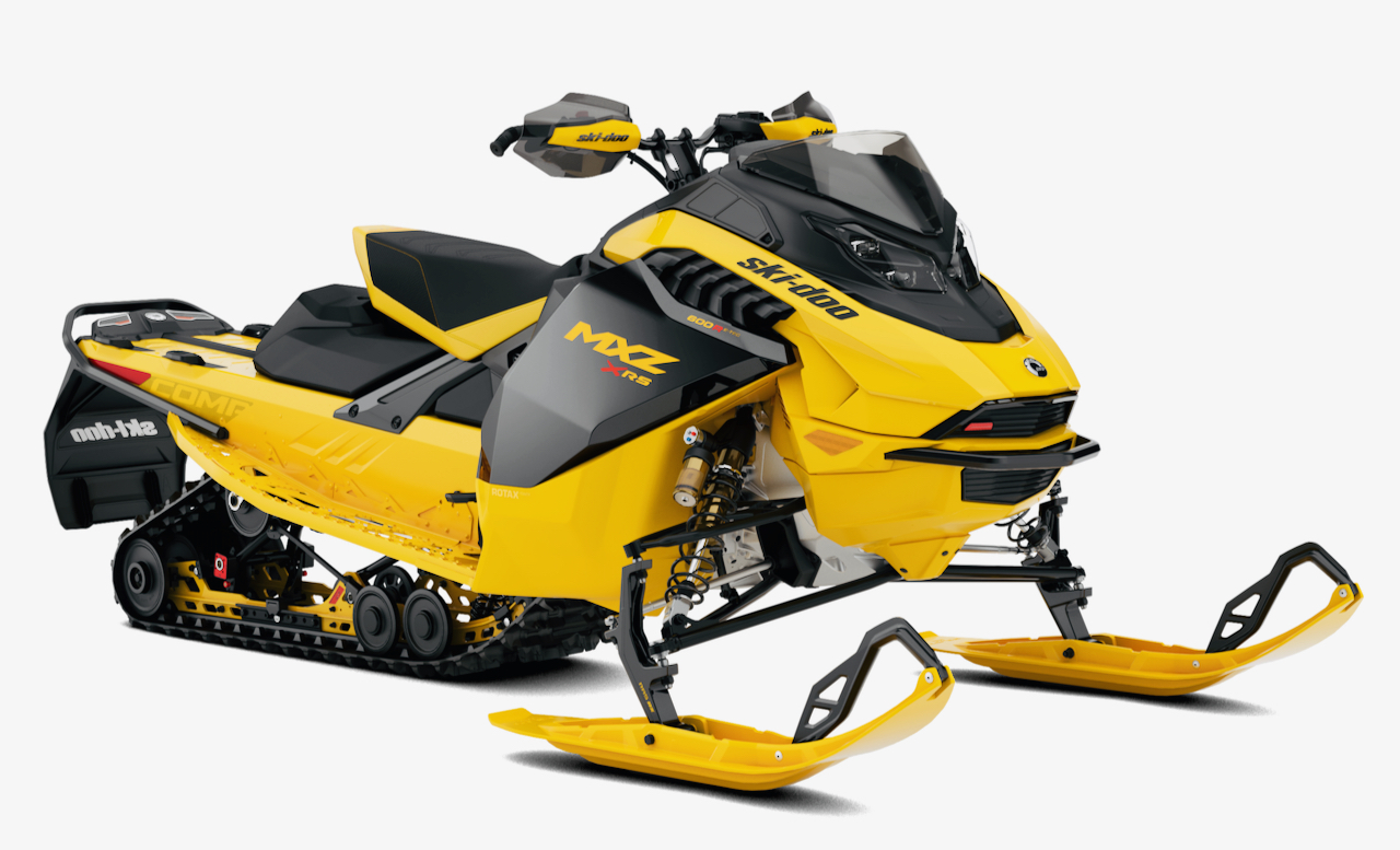 This is one of the race-inspired 2025 Ski-Doo snowmobiles.